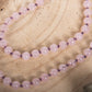 Mala con cristalli naturali di Quarzo rosa, Pietra Guru Quarzo rosa, Rame