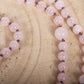 Mala con cristalli naturali di Quarzo rosa, Pietra Guru Quarzo rosa, Rame