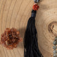 Mala con 108 perle di Pietra di luna arcobaleno Labradorite, Shungite, Diaspro zebrato, Perla Guru Diaspro rosso