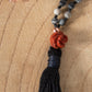 Mala con 108 perle di Pietra di luna arcobaleno Labradorite, Shungite, Diaspro zebrato, Perla Guru Diaspro rosso