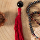 Mala con 108 perle di Onice, Occhio di bue, Ematite, Perla Guru Onice e rame