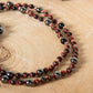 Mala con 108 perle di Onice, Occhio di bue, Ematite, Perla Guru Onice e rame