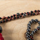 Mala con 108 perle di Onice, Occhio di bue, Ematite, Perla Guru Onice e rame