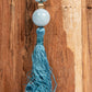 Mala da meditazione in Larimar, Pietra Guru Acquamarina, Argento dorato 925, Placcato Oro 14kt