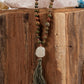 Mala collana con 108 perle di Unakite, Pietra Guru Buddha Giada