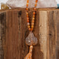 Mala con 108 perle di Corniola, Pietra Guru Buddha Corniola