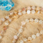 Mala collana 108 perle Quarzo citrino, pietra guru Agata, rame