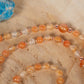 Mala da meditazione in Corniola, Pietra Guru Agata pelle di serpente, Rame