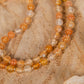 Mala da meditazione in Corniola, Pietra Guru Agata pelle di serpente, Rame