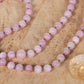 Mala collana con 108 perle di Kunzite, Pietra Guru Quarzo fantasma, Rame