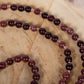 Mala da meditazione in Granato almandino, Pietra Guru Quarzo rosa, Rame