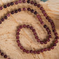 Mala da meditazione in Granato almandino, Pietra Guru Quarzo rosa, Rame