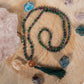Mala collana con 108 perle di Zoisite, Perla Guru Rame