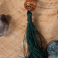 Mala collana con 108 perle di Zoisite, Perla Guru Rame