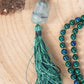 Mala collana da meditazione in Azzurrite, Pietra Guru Fluorite, Rame