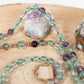 Mala per meditare in Fluorite, Pietra Guru Fluorite, Rame