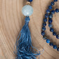 Mala da meditazione in Lapislazzuli, Pietra Guru Acquamarina, Argento dorato 925, Placcato Oro 14kt
