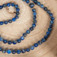 Mala da meditazione in Lapislazzuli, Pietra Guru Acquamarina, Argento dorato 925, Placcato Oro 14kt