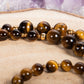 Mala Occhio di tigre, Pietra guru Occhio di tigre, Argento dorato 925, Placcato Oro 14 kt