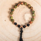 Bracciale Mala Unakite, Onice, Pietra lavica e Rame
