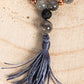 Bracciale Mala Labradorite, Quarzo rosa, Pietra lavica e Rame