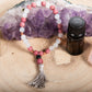 Bracciale Mala Rodonite, Agata bianca, Pietra lavica e Rame