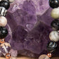 Bracciale Mala Diaspro zebrato, Cristallo di rocca, Pietra lavica e Rame