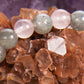 Bracciale Mala Labradorite, Quarzo rosa, Pietra lavica e Rame
