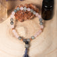 Bracciale Mala Labradorite, Quarzo rosa, Pietra lavica e Rame
