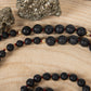 Mala Pietra Lavica, Perla Guru Tibetana, Argento dorato 925