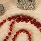 Mala in Agata rossa, Perla Tibetana, argento dorato 925