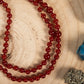 Mala in Agata rossa, Perla Tibetana, argento dorato 925