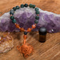 Bracciale Mala Agata Muschiata, Corniola, Pietra lavica e Rame