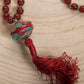 Mala in Agata rossa, Perla Tibetana e Argento 925