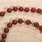 Mala in Agata rossa, Perla Tibetana e Argento 925