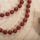 Mala in Agata rossa, Perla Tibetana e Argento 925
