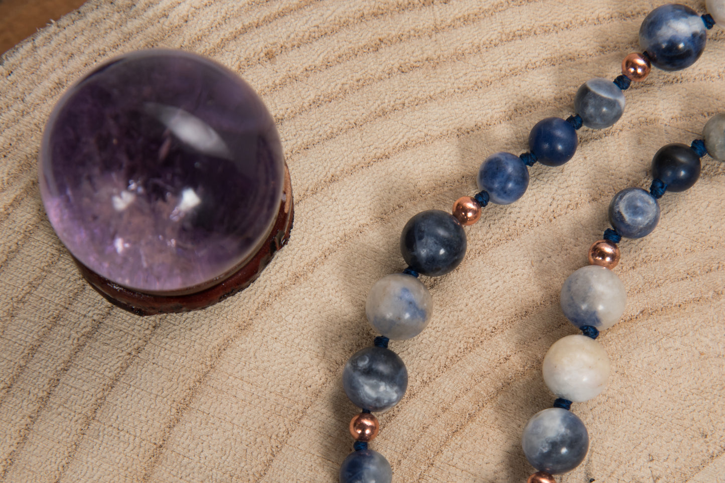 Mala in Sodalite, Pietra Guru Sodalite, Rame