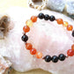 Bracciale perle 8mm corniola, onice, rame