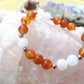 Bracciale perle 8mm corniola, agata bianca, rame