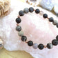 Bracciale perle 8mm diaspro zebrato, onice, agata grigia, rame