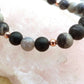 Bracciale perle 8mm diaspro zebrato, onice, agata grigia, rame