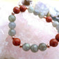 Bracciale perle 8mm diaspro rosso, labradorite, rame