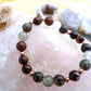 Bracciale perle 8mm occhio di bue, eliotropio, rame