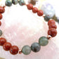 Bracciale perle 8mm diaspro rosso, eliotropio, rame