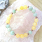 Bracciale perle 8mm calcite gialla, amazzonite, rame