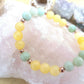 Bracciale perle 8mm calcite gialla, amazzonite, rame