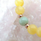 Bracciale perle 8mm calcite gialla, amazzonite, rame
