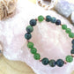 Bracciale perle 8mm azzurrite, avventurina, rame