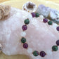 Bracciale perle 8mm zoisite, agata bianca, ametista, rame