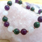 Bracciale perle 8mm zoisite, agata bianca, ametista, rame